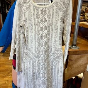 BCBGMaxAzria Textured Cream Dress